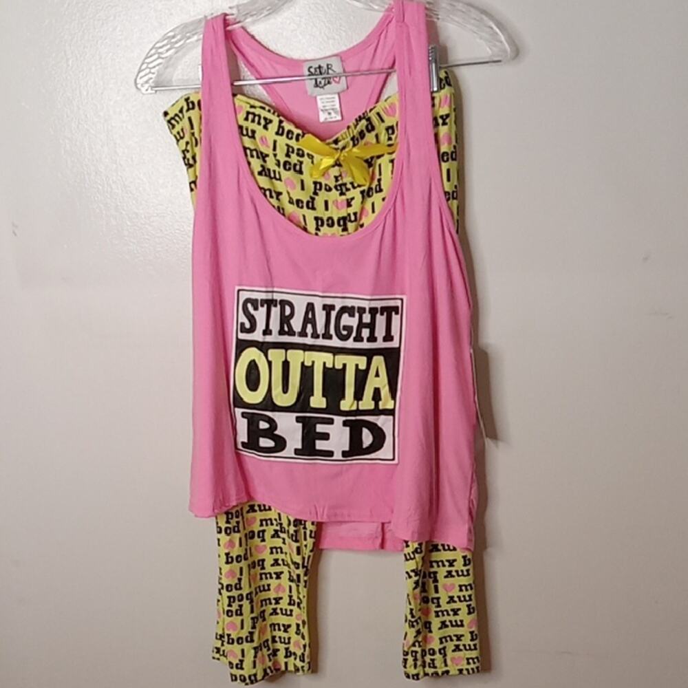 NWT Saturdaze Women's 2X Pink and Yellow Sleepwear Set